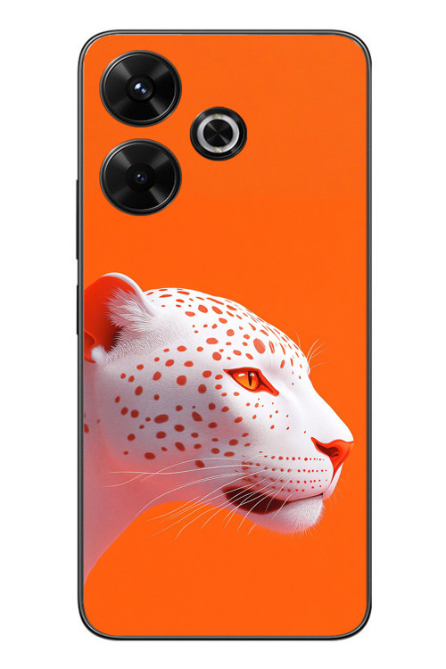 Redmi 13 Uyumlu Turuncu Kaplan Baskılı Silikon Kılıf