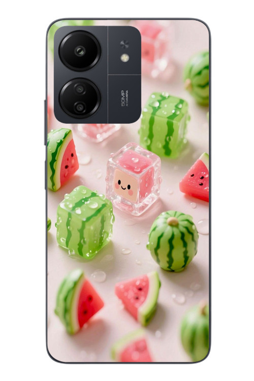 Redmi 13C Uyumlu Buzlu Karpuz Baskılı Silikon Kılıf