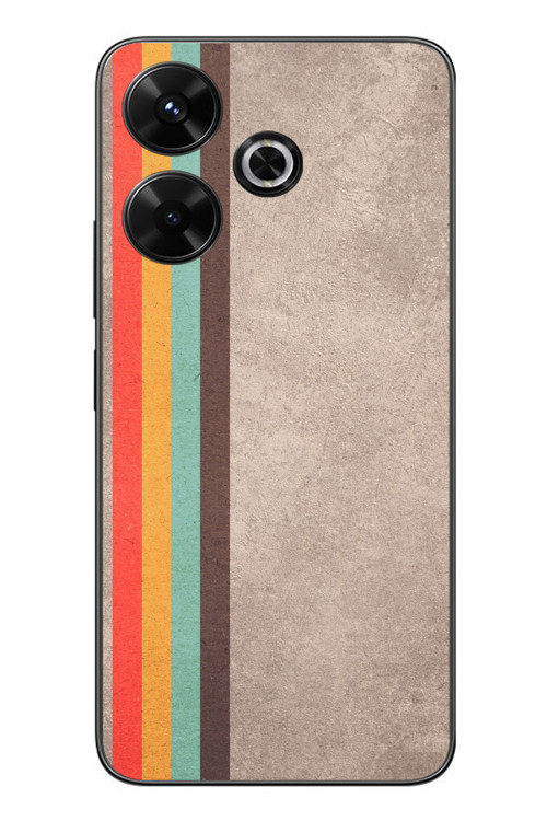 Redmi 13 Uyumlu Retro Gökkuşağı Baskılı Silikon Kılıf