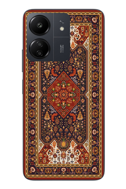 Redmi 13C Uyumlu Anadolu Motif Halısı Baskılı Silikon Kılıf