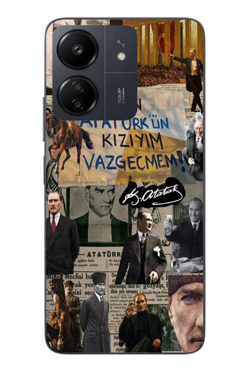 Redmi 13C Uyumlu Ben Atatürk Kızıyım Baskılı Silikon Kılıf