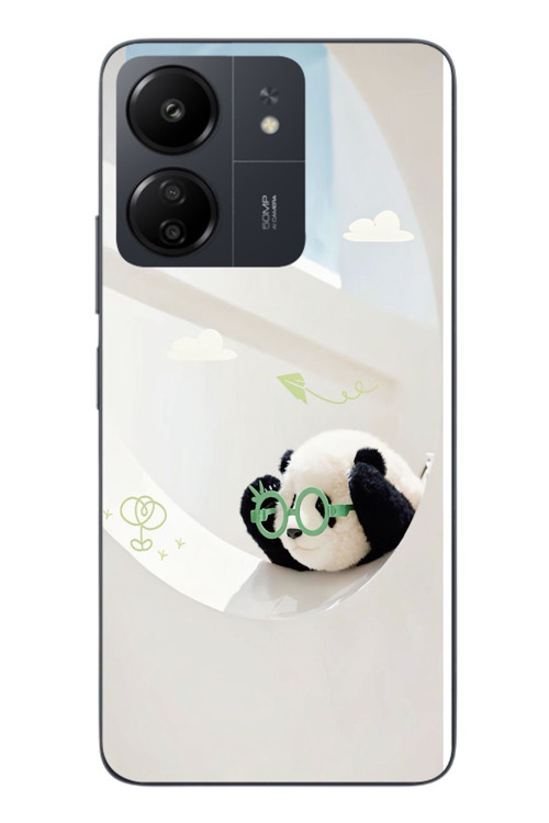 Redmi 13C Uyumlu Gözlüklü Panda Baskılı Silikon Kılıf