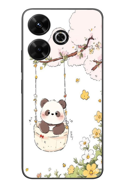 Redmi 13 Uyumlu Sallanan Panda Baskılı Silikon Kılıf