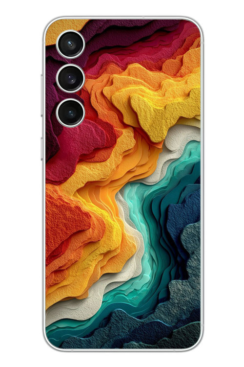 Samsung Galaxy S23 Fe Uyumlu Renk Dalgaları Baskılı Silikon Kılıf