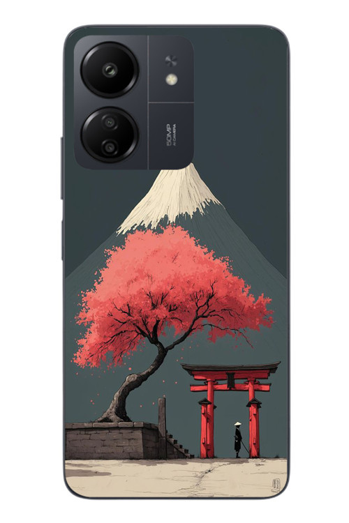 Redmi 13C Uyumlu Fuji Dağı Baskılı Silikon Kılıf