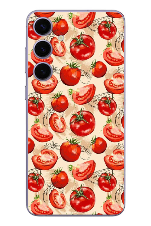Samsung Galaxy S24 Plus Uyumlu Domatesler Baskılı Silikon Kılıf