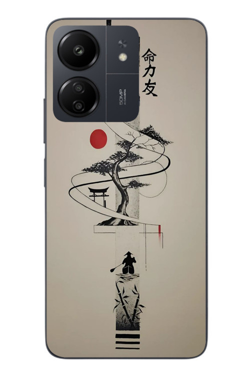 Redmi 13C Uyumlu Japon Felsefesi Baskılı Silikon Kılıf