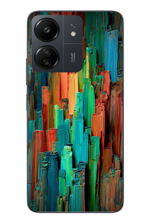 Redmi 13C Uyumlu Dikey Renkler Baskılı Silikon Kılıf