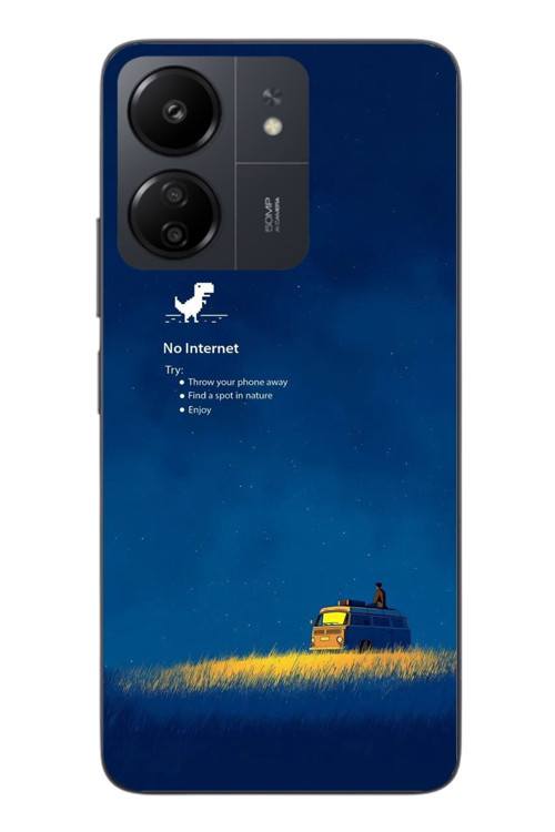 Redmi 13C Uyumlu İnternet Yok Baskılı Silikon Kılıf