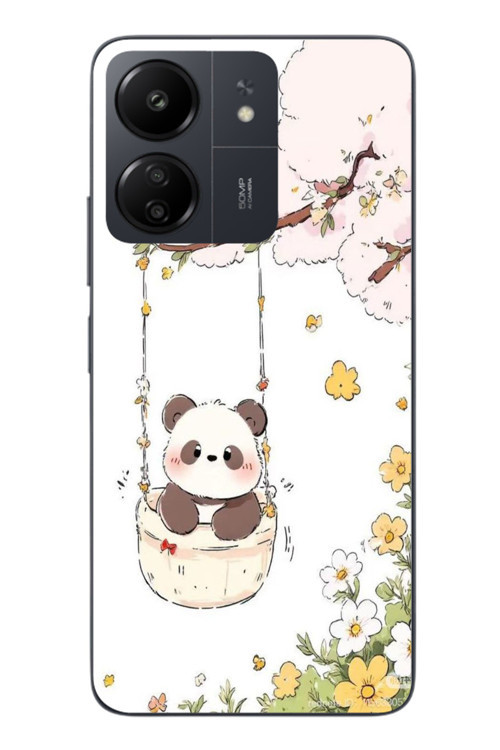 Redmi 13C Uyumlu Sallanan Panda Baskılı Silikon Kılıf