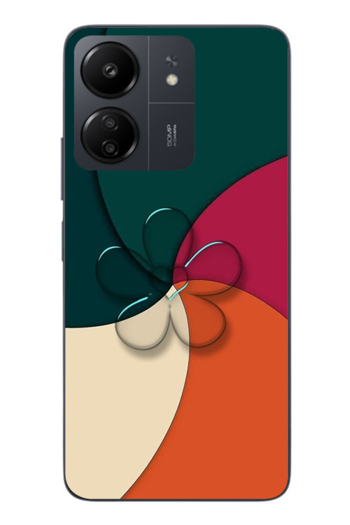 Redmi 13C Uyumlu Modern Yonca Renkleri Baskılı Silikon Kılıf