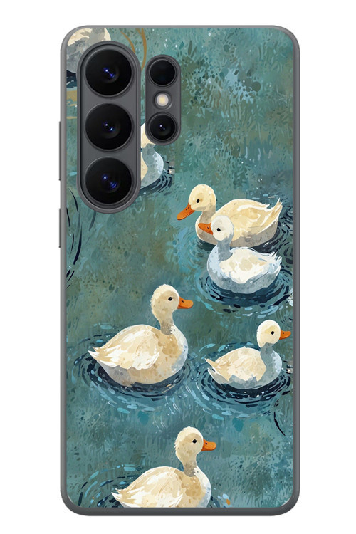 Samsung Galaxy S26 Ultra Uyumlu Yüzen Ördekler Baskılı Silikon Kılıf