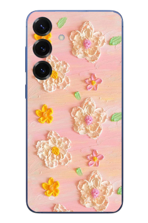 Samsung Galaxy S25 Plus Uyumlu Pastel Papatya Baskılı Silikon Kılıf