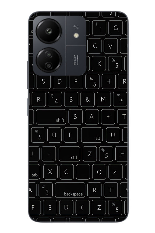 Redmi 13C Uyumlu Klavye Tuşları Baskılı Silikon Kılıf