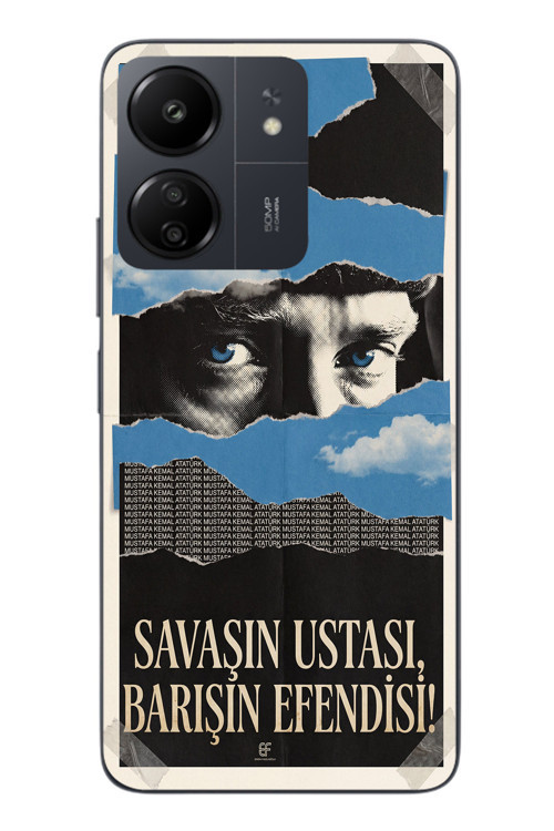 Redmi 13C Uyumlu Savaşın Ustası Atatürk Baskılı Silikon Kılıf