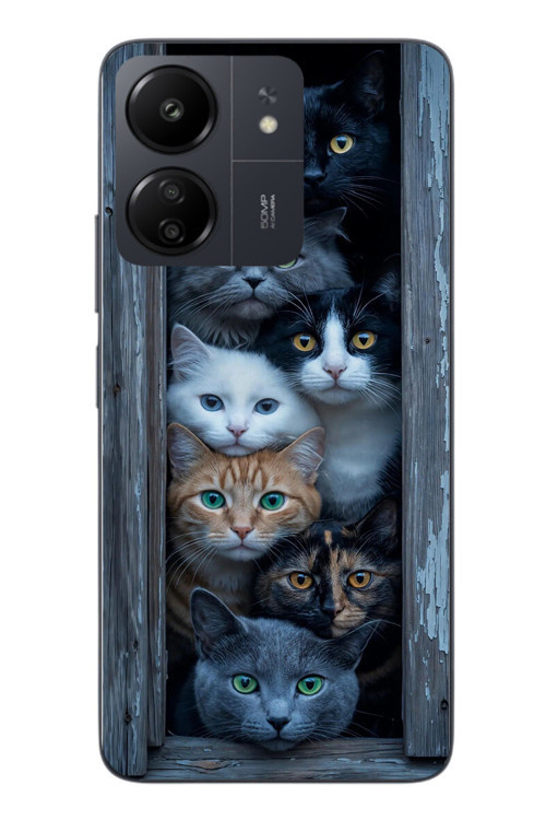 Redmi 13C Uyumlu Yavru Kediler Baskılı Silikon Kılıf