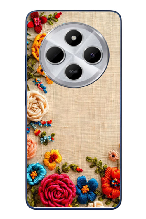 Redmi 14C Uyumlu İşlemeli İğne Oyası Baskılı Silikon Kılıf