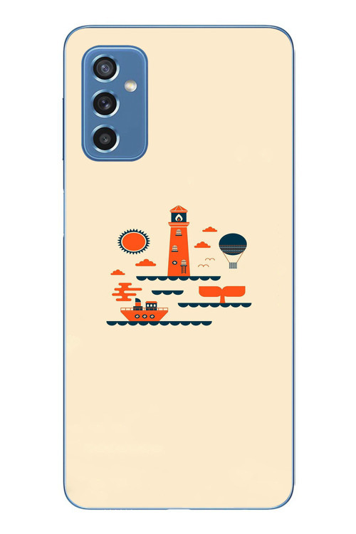 Samsung Galaxy M52 Uyumlu Sade Tatil Baskılı Silikon Kılıf