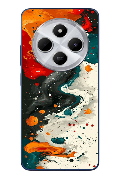 Redmi 14C Uyumlu Boya Karışımı Baskılı Silikon Kılıf