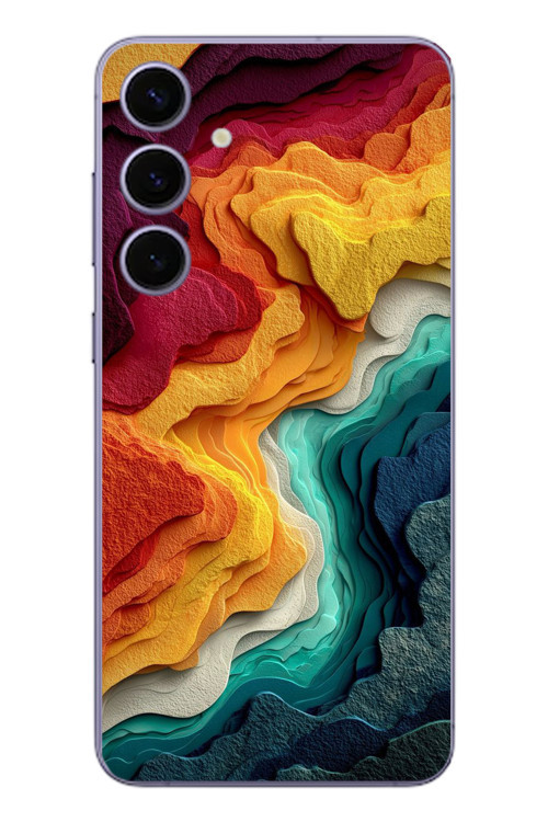 Samsung Galaxy S24 Plus Uyumlu Renk Dalgaları Baskılı Silikon Kılıf