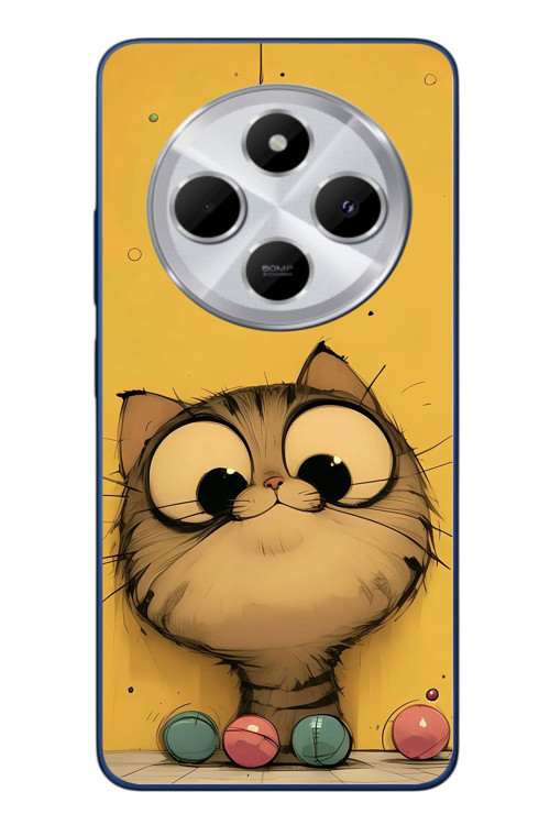 Redmi 14C Uyumlu Kedi Çizgisi Baskılı Silikon Kılıf