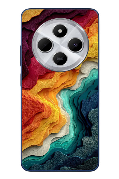 Redmi 14C Uyumlu Renk Dalgaları Baskılı Silikon Kılıf