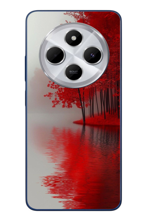 Redmi 14C Uyumlu Sonbahar Gölü Baskılı Silikon Kılıf