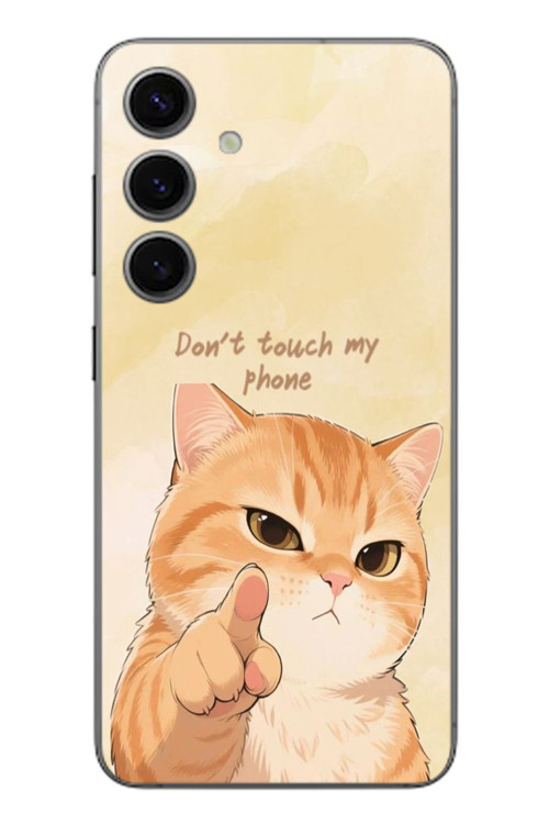 Samsung Galaxy S24 Uyumlu Dont Touch My Phone Baskılı Silikon Kılıf