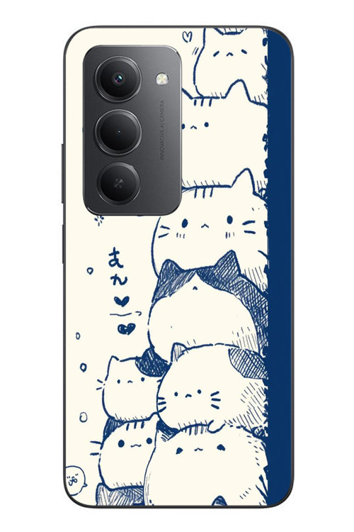 Redmi 15 Uyumlu Mavi Kedi Kardeşliği Baskılı Silikon Kılıf