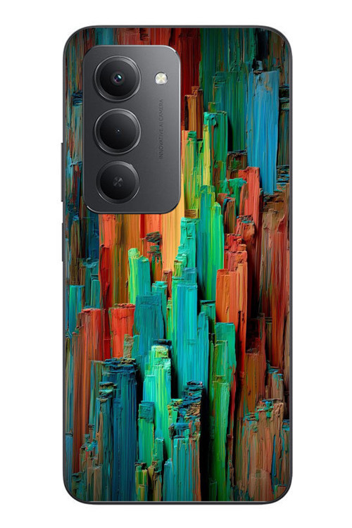 Redmi 15 Uyumlu Dikey Renkler Baskılı Silikon Kılıf