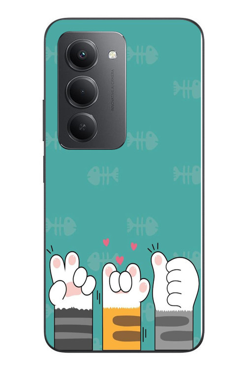 Redmi 15 Uyumlu Kedi Patileri Baskılı Silikon Kılıf