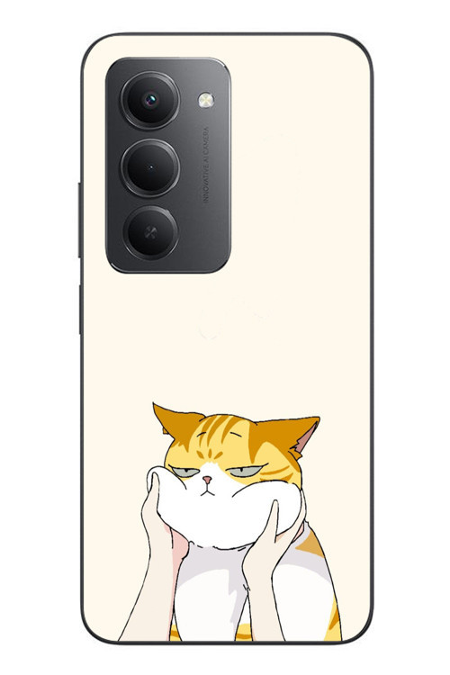 Redmi 15 Uyumlu Sarı Kedi Yanakları Baskılı Silikon Kılıf