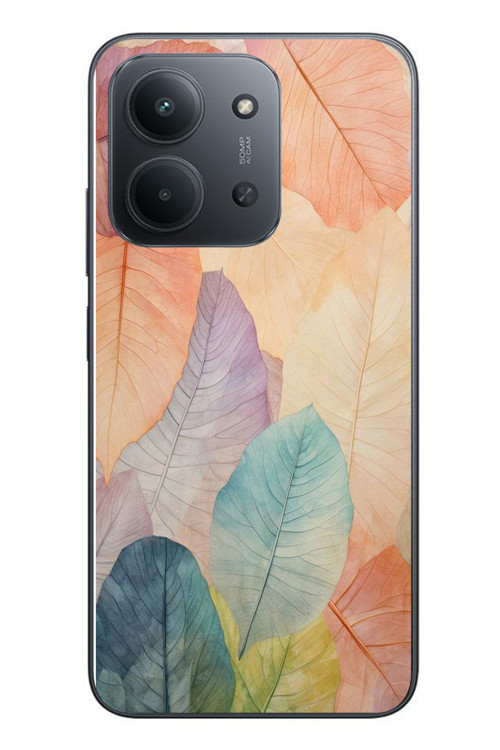 Redmi 15C Uyumlu Hafif Yapraklar Baskılı Silikon Kılıf