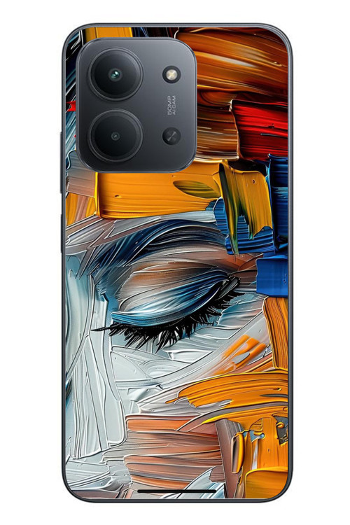 Redmi 15C Uyumlu Göz Boyama Fırçaları Baskılı Silikon Kılıf
