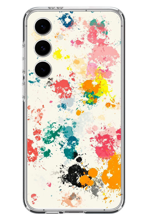Samsung Galaxy S24 FE Uyumlu Renkli Boyalar Baskılı Silikon Kılıf