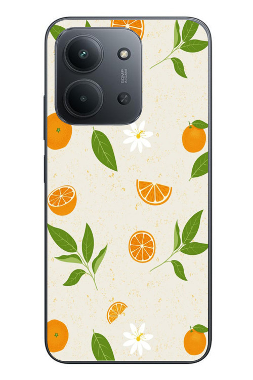 Redmi 15C Uyumlu Mandalinalar Baskılı Silikon Kılıf