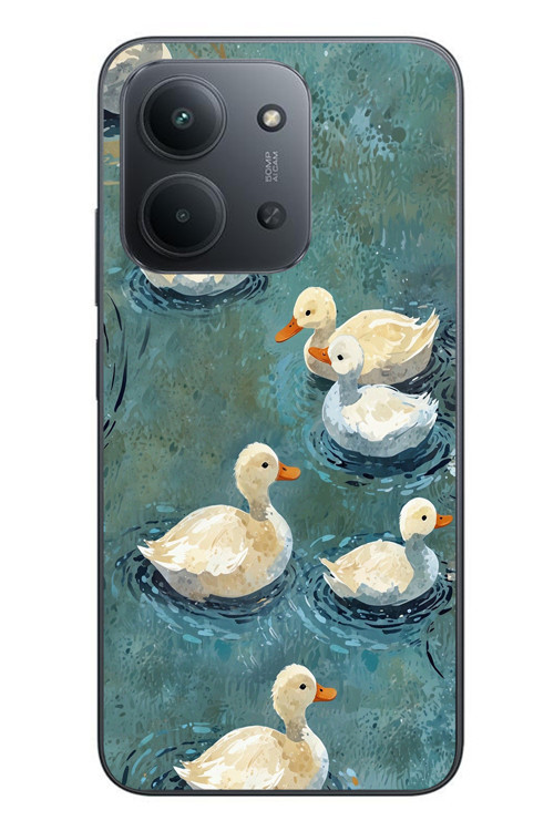 Redmi 15C Uyumlu Yüzen Ördekler Baskılı Silikon Kılıf