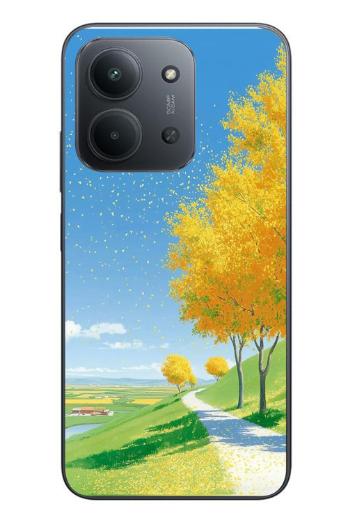 Redmi 15C Uyumlu Sarı Sonbahar Ağacı Baskılı Silikon Kılıf