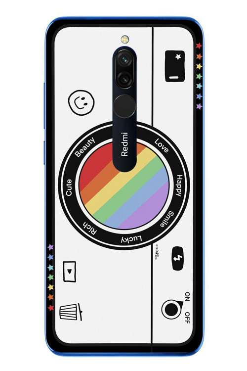 Redmi 8 Uyumlu Gökkuşaklı Makine Baskılı Silikon Kılıf