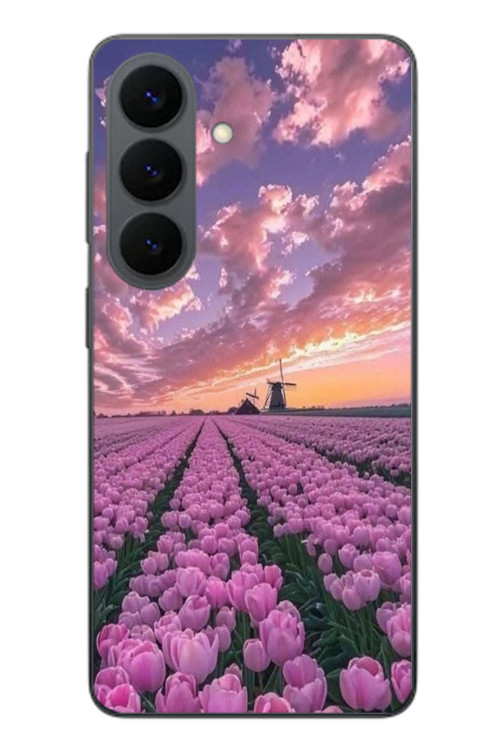 Samsung Galaxy S26 Uyumlu Lale Bahçesi Baskılı Silikon Kılıf