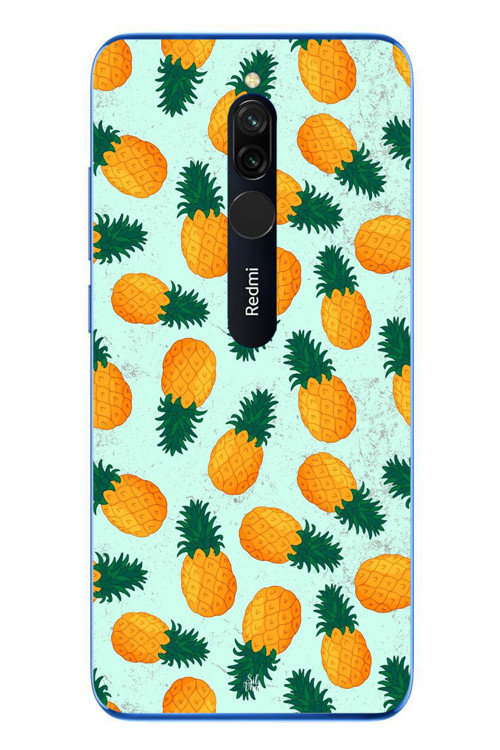 Redmi 8 Uyumlu Ananaslar Baskılı Silikon Kılıf
