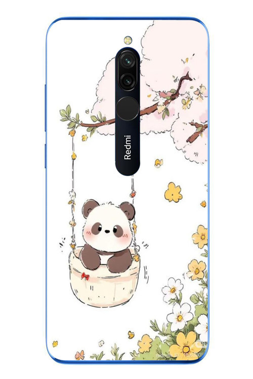 Redmi 8 Uyumlu Sallanan Panda Baskılı Silikon Kılıf
