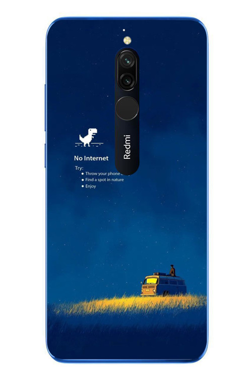 Redmi 8 Uyumlu İnternet Yok Baskılı Silikon Kılıf