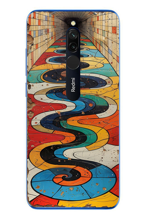 Redmi 8 Uyumlu Renk Duvarı Baskılı Silikon Kılıf
