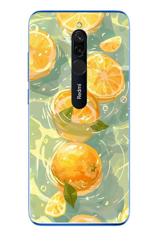 Redmi 8 Uyumlu Limonlar Pastel Baskılı Silikon Kılıf
