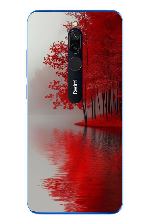 Redmi 8 Uyumlu Sonbahar Gölü Baskılı Silikon Kılıf