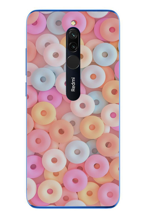 Redmi 8 Uyumlu Renkli Yuvarlak Şekerler Baskılı Silikon Kılıf