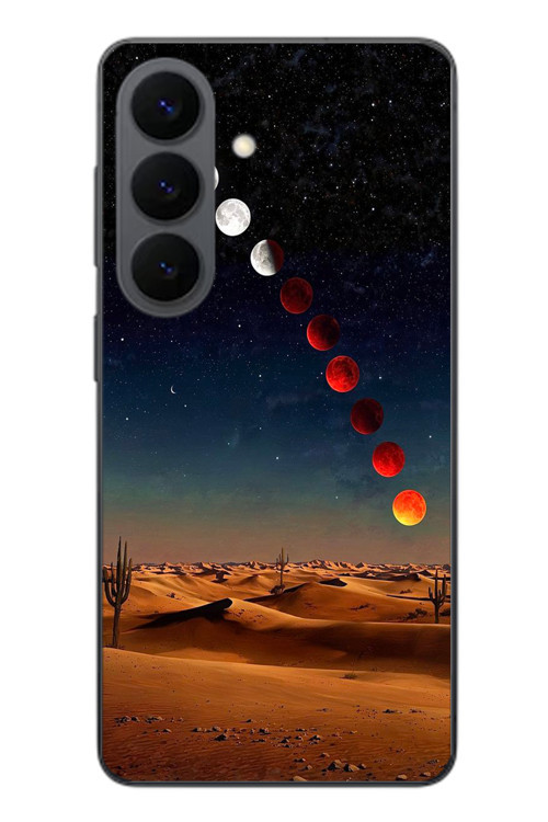 Samsung Galaxy S26 Uyumlu Ayın Geçişi Baskılı Silikon Kılıf