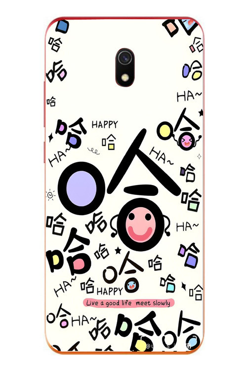 Redmi 8A Uyumlu Mutlu Happy Baskılı Silikon Kılıf