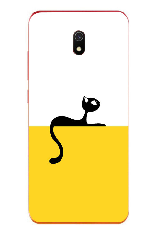 Redmi 8A Uyumlu Dişi Kedi Baskılı Silikon Kılıf